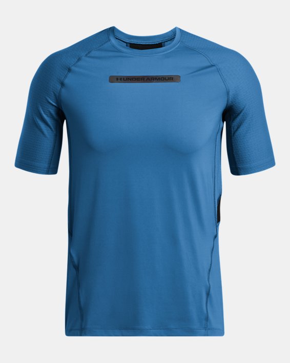 Men's UA RUSH™ SmartForm 2.0 Short Sleeve in Blue image number 3